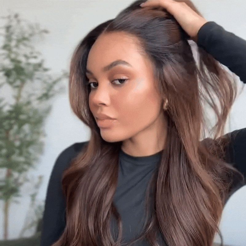 Véritable Qualité Salon Glueless Couleur Highlight 13x4 Perruque Sans Colle Ondulé 250% Densité