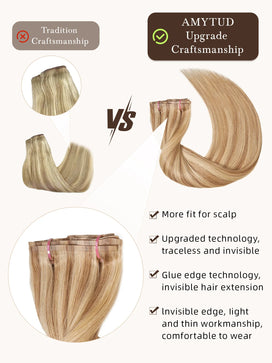9 Pièces Extensions De Cheveux à Clipser 16&22 En Cheveux Naturels 125 g
