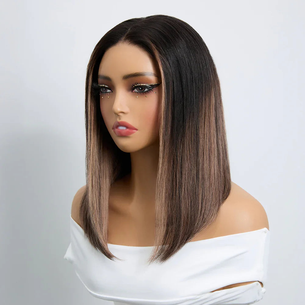 5x5 13x4 lace frontal Wig Mixed Color #4/27 Curly