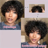 𝐏𝐫𝐞̂𝐭 𝐞𝐧 𝟐𝟒𝐡⚡Natural Look Perruque Noir Pixie Cut 13x4 Dentelle Bouclés Avec Frange Cheveux Humains