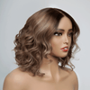 Style Frais Glueless Pas Nœuds Couleur Marron 13x4 Highlight Perruque Sans Colle Ondulé Installation Instantanée