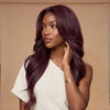 𝐏𝐫𝐞̂𝐭 𝐞𝐧 𝟐𝟒𝐡⚡Perruque Longue 26" Body Wave 9x6 Dentelle Bordeaux Densité de 250 % Coupe Affinante Glueless