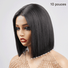 SHINE Design Glamour Prune foncée 99J Couleur Bob Perruque Lisse 250% Densité 2x6 Dentelle