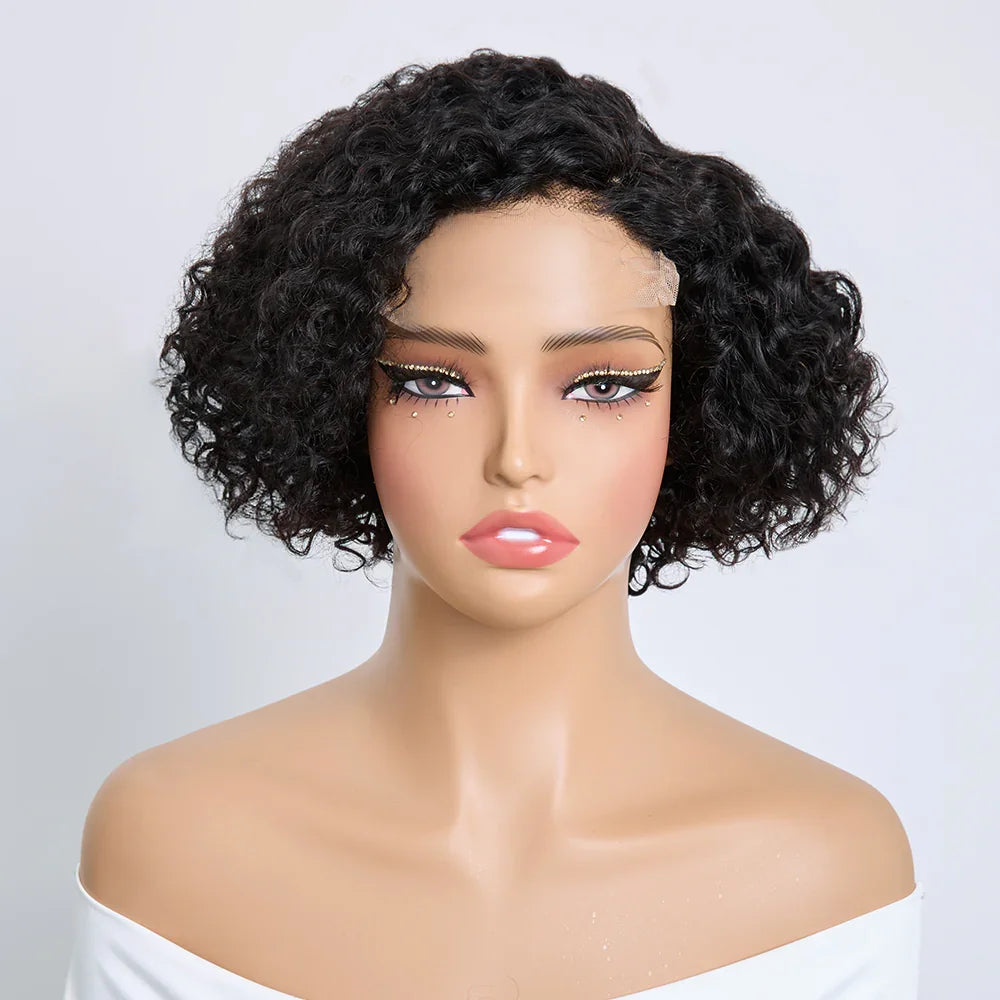 5x5 Glueless Volume de la Racine aux Pointes Bob Court Bouclé 8