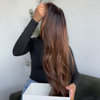 Véritable Qualité Salon Glueless Couleur Highlight 13x4 Perruque Sans Colle Ondulé 250% Densité