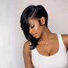 Perruque Full Lace Cheveux courts Asymétrique Style Side Part Mi-lutin Half Pixie
