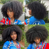 Glueless Style Brésilien Afro Kinky Curly Bob Perruque Sans Colle Avec Frange 350% Densité