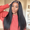 Adapté Aux Débutants Glueless Bandeau Yaki Straight Perruque Cheveux Humains