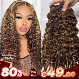 Extensions De Cheveux Boucles Birmans Couleur Highlight 100% Naturels Tissage Brut Non Traité