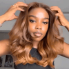 Glueless Enjoué Style Couleur Cuivre Ombre 250% Densité Body Wave Bob 4x4 Perruque Sans Colle