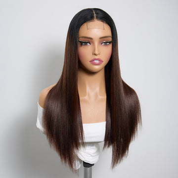 Perruque Bone Straight Ombré Glueless Cheveux Vietnamiens Lisses Qualité Luxe