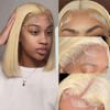 Bob Blonde Wig 13x4 Lace Frontal Human Hair 200% Density