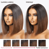 1+1+𝑭𝒓𝒆𝒆💥L'Élégance Sans Effort Soyeux 2x6 Dentelle Perruques Cheveux Humains