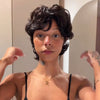 Rétro Chic Pixie Ondulé à Pointes Retournées Perruque Glueless Sans Colle