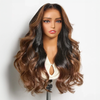 Glueless Sans Nœud Couleur Brun Ombré 13x4 Wear Go Perruque Sans Colle Loose Wave