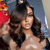 Luxueuse Glueless Couleur Mèches Brunes 7x4 Nœuds Blanchis Perruque Sans Colle Body Wave