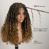 Perruque Tressée Bohème Ombré Honey Blonde En Dentelle Intégrale Avec Cheveux Bébé Synthétique 300% Densité
