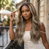 Brillante Glueless Couleur 5x5 Couleur Mèches Blond Cendré Perruque Sans Colle Body Wave