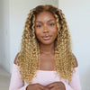 𝐏𝐫𝐞̂𝐭 𝐞𝐧 𝟐𝟒𝐡⚡18 Pouces HD Full Lace Perruque Fait à La Main Kinky Curly Racines Brunes Se Fondant Dans Du Blonde