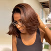 Bob Ombré Brown 250% Volume Glueless 5x5 Sans Colle Pose Instantanée Qualité Premium