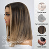 Luxury feel Carré Bob 5x5 Sans Colle Glueless Ombré Blond à Racines Noires Perruque