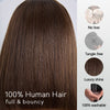 Perruque Gluesless Bob Lisse Vietnamien Vierge 13x6 Coloration Ombré Ligne en M Sans Effort Sans colle