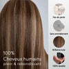 Perruque Lisse Balayage Marron 13x4 HD Dentelle Suisse 20 Pouces Ligne de Cheveux Naturelle & Baby Hair