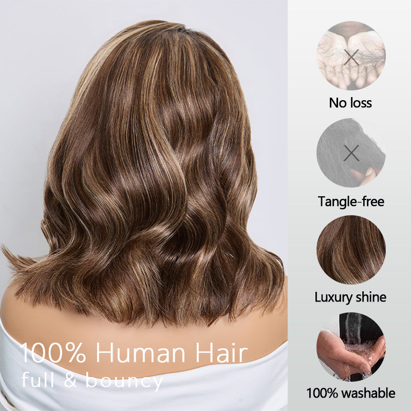 7x5 5X5 Glueless Chocolate Brown Bob Wig Glueless Wear Go Straight