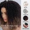 𝐏𝐫𝐞̂𝐭 𝐞𝐧 𝟐𝟒𝐡⚡Perruque Bob Bouclé Glueless 4x4 Ombré Marron Densité 250% avec Edges 4C
