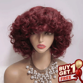 𝑩𝒖𝒚 1 𝑮𝒆𝒕 1 𝑭𝒓𝒆𝒆💥 99j Glueless La Mode Boucles Rebondies Perruque Sans Colle Cheveux Humains