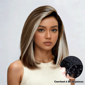 Tirez Et Partez Glueless Pre-tout Couleur Blonde Highlight Bob 13x4 Perruque Sans Colle Lisse
