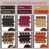 Extensions Couleur Noir Naturel et Rouge Foncé Tissage Cheveux Bruts Body Wave