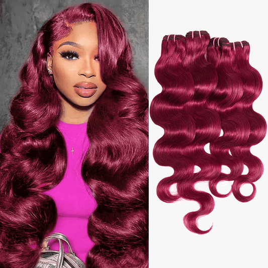 Extensions Cheveux Vierges 99J Tissage Brésilien Cheveux Body Wave