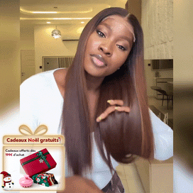 Glueless Couleur Mèches Ombre Brun 13x4 Perruque Sans Colle Lisse Cheveux Humains