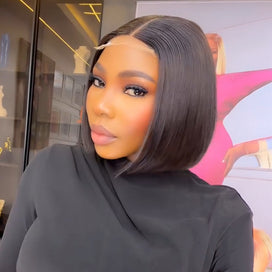 Bob Ultra Court Lisse Style Boss Glueless Perruque Prête à Poser