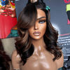 Luxueuse Glueless Couleur Mèches Brunes 7x4 Nœuds Blanchis Perruque Sans Colle Body Wave