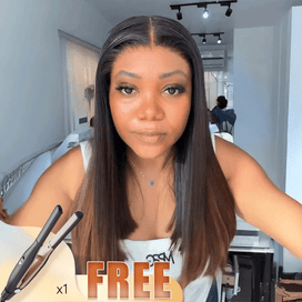 𝐋𝐚𝐬𝐭 𝟏 Glueless Mèches Brun Couleur 9x6  Perruque Sans Colle Lisse 250% Densité