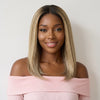 Glueless Pré-épilé Couleur Mèches Blondes Ombré 5x5 Bob Perruque Sans Colle Lisse