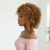 𝐏𝐫𝐞̂𝐭 𝐞𝐧 𝟐𝟒𝐡⚡ Perruque Sans Colle Kinky Curly Brune Courte Irrégulière Avec Frange