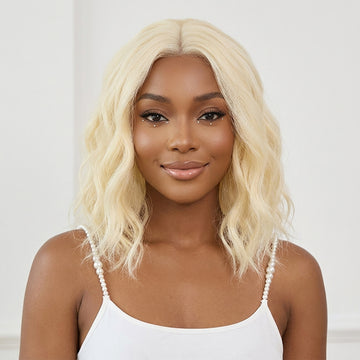 Teignable Wig Bob Blond 613 Haute Coiffure Look Polyvalent Création Unique sur Mesure