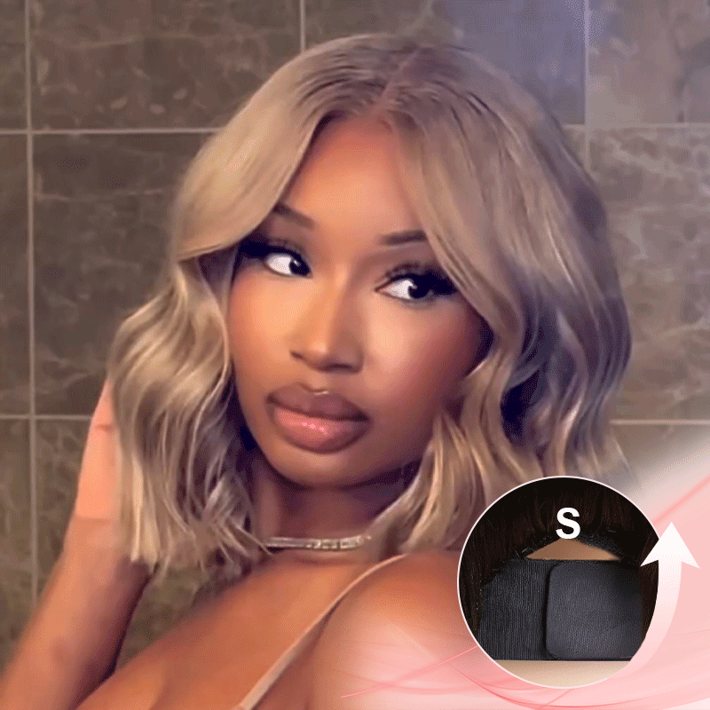 Glueless Couleur Gris Argenté Bob 4x4 Perruque Cheveux Humains Ondulé 250% Densité