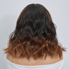 Perruque Bob Wavy 4x4 Glueless Ombré Brun Élégant Prête à Poser Ondulé Wear &Go