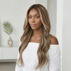 Brillante Glueless Couleur Mèches Blond Cendré 5x5 Perruque Sans Colle Body Wave 250% Densité