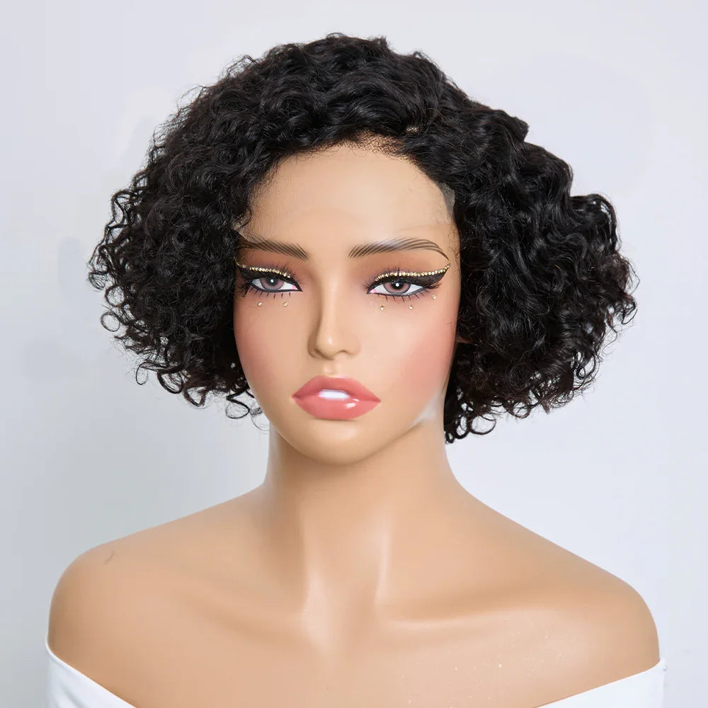5x5 Glueless Volume de la Racine aux Pointes Bob Court Bouclé 8