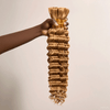 Extensions De Cheveux Humains Bouclés Profonds Couleur Blond Miel 27# Pour Tressage Bohème