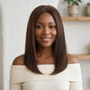 Perruque Bob 4x4 Sans Colle Noir Naturel & Mèches Brunes Cheveux Naturels Lisse