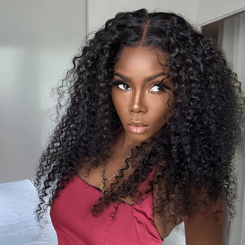 5X5 Glue-Free Glueless Wig Wear Go Curly Human Hair