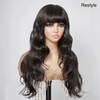 3x1 Dentelle Yaki Straight Perruque Sans Colle Avec Frange Cheveux Humains