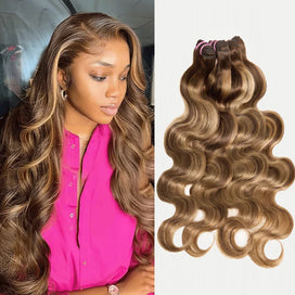 Extensions Couleur 4-27 Higlight Balayage Tissage Cheveux Brésilien Body Wave