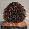 Boucles Rebondies Glueless Couleur Cuivre Highlight 7x4 Nœuds Blanchis Perruque Sans Colle